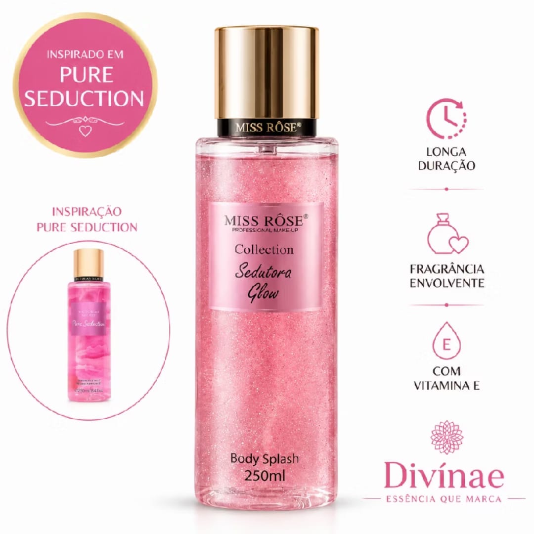 Body Splash Collection MISS Rôse Sedutora Glow - Imagem 3